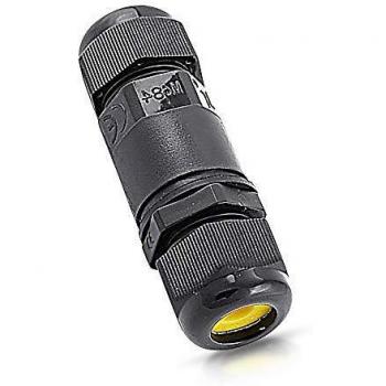 Caja de conexiones impermeable negra VT-868 con 2 terminales para cables de 5-9 mm, IP68
