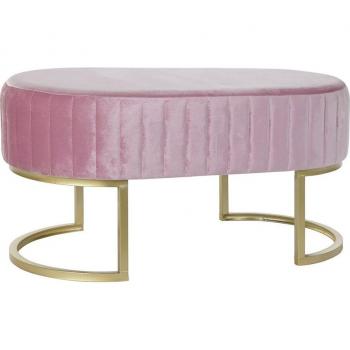 Banqueta DKD Home Decor GTY-IG Rosa Dorado Metal Terciopelo (90 x 50 x 45 cm)