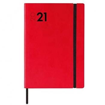Finocam - Agenda 2021 1 Día página Dynamic Mara Rojo Español, Sobremesa - Y10-140x204 mm