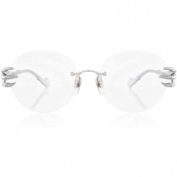 Anna-Karin Karlsson CLAW OPTICAL - PANTO White Gold Women's Eyeglasses Silver Frame 54mm with Blue Light Block Option