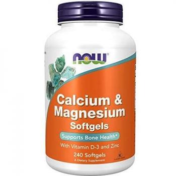 NOW Foods Calcium & Magnesium Softgels 240 Capsules with Vitamin D3 and Zinc