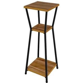 LEVIRA – Jardinera, Soporte para Plantas, Pyrus - 24 x 60 - Negro y Nogal Tróia