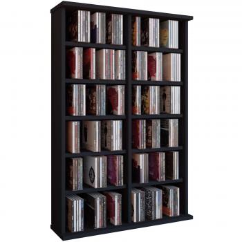 VCM Ronul-Torre para CD/DVD, para 300 CDs, sin Puerta de Cristal, Color Negro, Madera