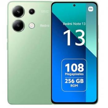 Smartphone Xiaomi Redmi Note 13 6GB/128GB Verde Mint, Pantalla FHD+ de 6.67, Cámara de 108MP, NFC, Carga Rápida de 33W, Batería de