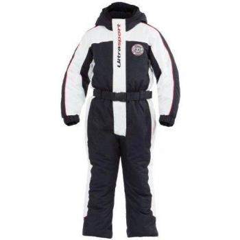 Ultrasport Lech - Mono infantil para nieve, color negro / blanco / rojo, talla 110-116