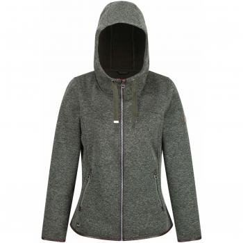Regatta Ruslana - Forro polar con capucha para mujer con cremallera completa, Mujer, RWA392 41C12L, verde oscuro, Size: 12