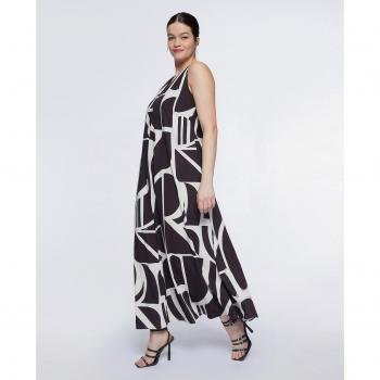 Vestido Largo estampado con tirantes cruzados