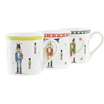 Pack de 4 Tazas Navideñas de Porcelana - Resistentes a Microondas y Lavavajillas - Ideal para Café y Leche - Capacidad 350ml