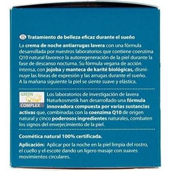 Lavera Basis Sensitiv Crema de Noche Antiarrugas Q10 - Con coenzima Q10 natural - Jojoba & Manteca de karité bio - vegano - biológico - cosméticos naturales 100% certificados - 50 ml