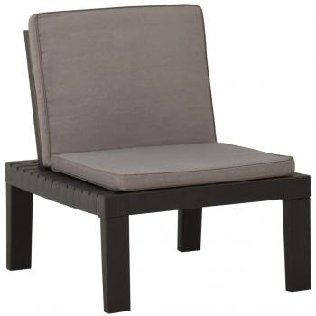 Gray Plastic Garden Lounge Chair with Cushion