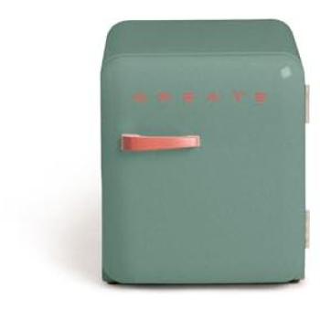 Frigorífico Retro 48L Verde Sage con Maneta Terracota - Mini Bar de Bajo Consumo, Diseño Vintage