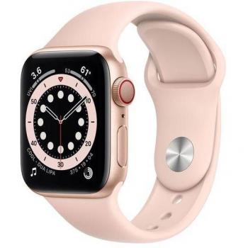 Apple Watch Series 6 (2020) GPS + Cellular 40mm - Gold Aluminium Case with Pink Sport Band
