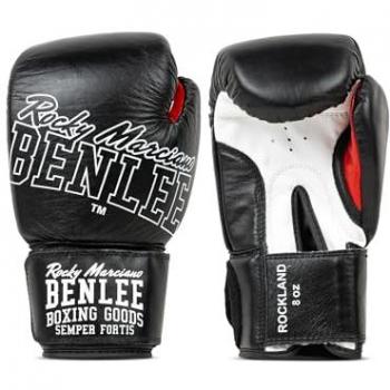 Guantes de Boxeo de Cuero Benlee Rockland 8 oz Negros y Blancos Unisex