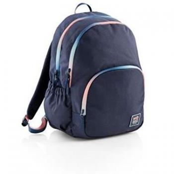 MIQUELRIUS - Mochila Grande Iris - Tres Compartimentos, Espacio Acolchado para PC/Tablet, Espalda Ergonómica, Base Reforzada, Color Marino