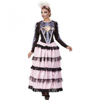 Smiffy's Disfraz de Señorita de Día de los Muertos rosa para mujer