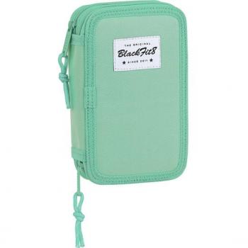 Plumier doble Blackfit8 Turquesa con 28 piezas