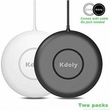 Kdely Cargador inalámbrico Rápido 2 Paquetes 7.5W Qi Cargador Inducción para iPhone 11/11 Pro MAX/XS/XS Max/XR/X/8/8+/Airpods Pro, 10W para Samsung Galaxy Z Filp/S20/S20+/S10/S9/S8 /Note 10/10+/9