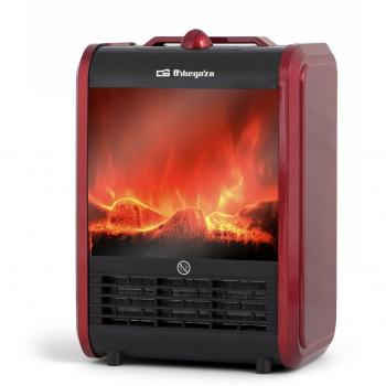 Chimenea Eléctrica Orbegozo CM 9015 con Efecto Fuego Real, 1500W, Sistema Antivuelco y Protección contra Sobrecalentamiento, 2 Posiciones de Calor