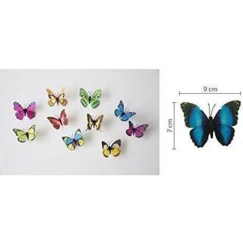 Walplus AY867 Paquete combo de Medida de altura, mono, más WS5031, mariposa, hierba, más adhesivo mural de mariposas coloridas 3D, multicolor