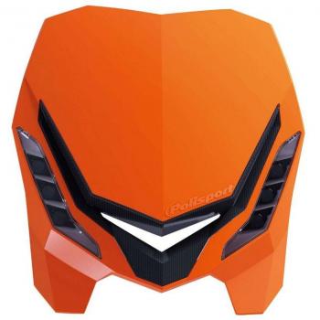Faro Delantero LED Polisport E-Blaze Naranja con fibra de carbono, compatible con todos los modelos de motocross/enduro