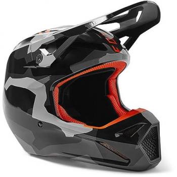 Casco Off-road para jóvenes Fox Racing V1 BNKR - Negro Gris (Talla M)