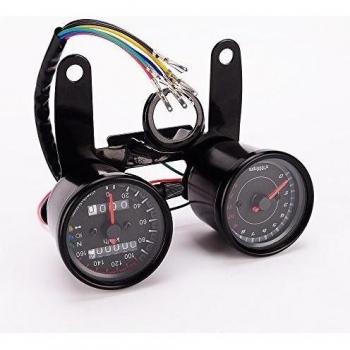 Doble Odómetro Velocímetro Tacómetro LED Universal para Motocicleta