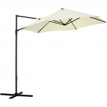 Sombrilla de Jardín Excéntrica Outsunny Ø256x245 cm Beige