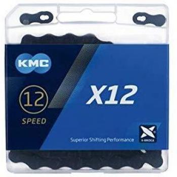 CADENA KMC X12 1/2x11/128 126 ESLABONES 12V NEGRO