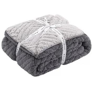 Manta Plaid Reversible Borreguito Zig-Zag Trigo Gris 140x160 Manterol