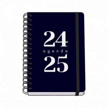 DOHE Agenda Escolar Espiral A5 Semana Vista Papel 80g/m2 Cubierta de Polipropileno Cierre de Goma Elástica Tamaño 15x21cm Color Negro
