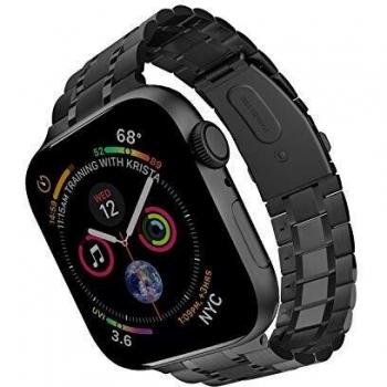 ARTCHE Versión actualizada correa de reloj para Apple Watch 44 mm 42 mm, compatible con Apple Watch Series 6 SE 5 4 3 2 1, correa de eslabones de acero inoxidable, color negro