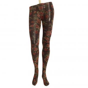 Dolce & Gabbana Black Floral Print Stockings Nylon Tights - M, Female, Brown, Size: M Luxury Black Floral Print Stockings