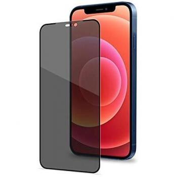 Celly Protector de Pantalla 3D Función Privacidad para iPhone 12 Pro Max, Vidrio Cristal Templado 3D Dureza 9H Antihuellas y Antiarañazos con Función de Privacidad Bidireccional, Borde Negro