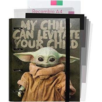 Grupo Erik - CBK0073 Carpeblock 4 anillas Baby Yoda - The Mandarlorian, Star Wars, A4