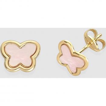Pendientes de niña El Corte Inglés de oro con nácar y diseño elegante