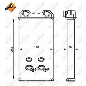 Intercambiador de calor NRF 54300 - Calefacción interior, modelo eficiente, diseño compacto, fácil instalación, compatible con sistemas de calefacción central