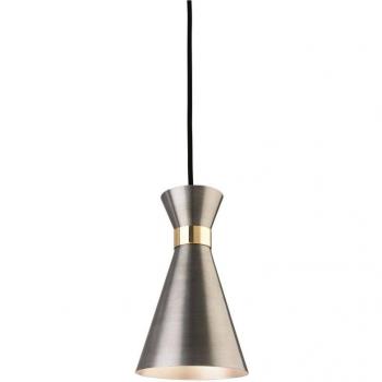 Lámpara colgante de techo Ohio en plata envejecida, 1 bombilla E27, diseño moderno, altura 21 cm