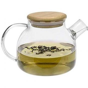 Tetera de Vidrio y Bambú Transparente - 1 L