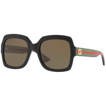Gucci GG0036SN Oversize Black Green Brown Sunglasses for Women, Size: 54 MM