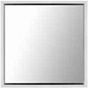 Espejo de Pared Cuadrado 50 x 50 cm con Marco Sintético Blanco Estilo Minimalista Brignoles