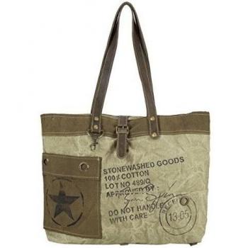 Sunsa Vintage Taschen - Bolso al hombro de Lona para mujer Beige Beige/ Braun