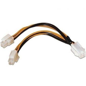 NANOCABLE 10.19.1401 - Cable de alimentación para microporcesador 4pin/H-4+4pin/M, Hembra-Macho, 15cm