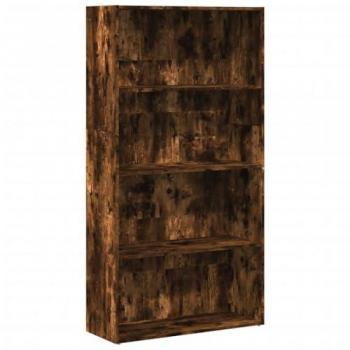 Estantería de madera de ingeniería roble ahumado 80x30x152 cm