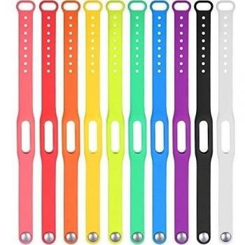Zacro 10 Pzs Banda de Repuesto para Xiaomi Mi Band Wireless Pulsera Inteligente Correa de Recambio Extensibles Coloridos con 10 Colores Diferentes