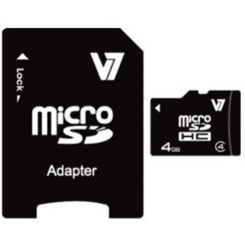 V7 VAMSDH4GCL4R-2E V7 Micro tarjeta de 4 GB SDHC Clase 4 + adaptador