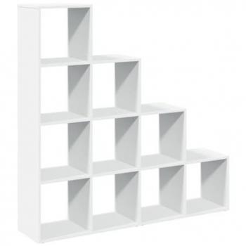 Librería divisora 4 estantes madera blanca 131,5x29x131,5 cm aglomerado