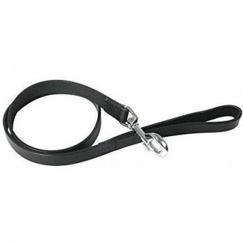 Correa de perro de cuero bicolor de 100 cm con bordes redondeados - negra