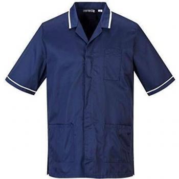 Túnica de Salud para Hombre Portwest Blanca 3XL con Manga Corta y Fuelle en la Espalda