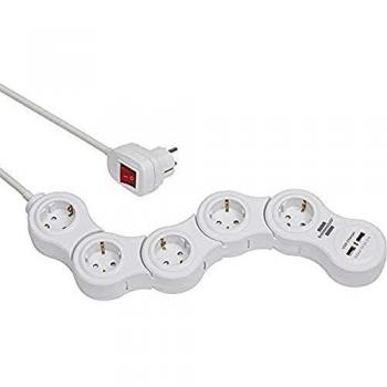 Brennenstuhl Vario Power regleta de enchufes con carga USB y 5 tomas de corriente variable