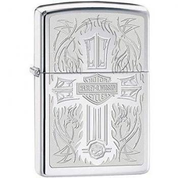 Zippo Harley Davidson Regular azulillo - Alta Cruz Cromo Polaco